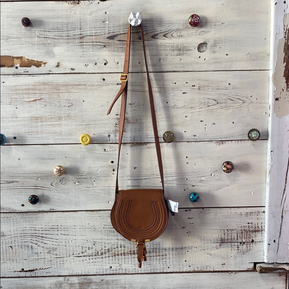 CHLOE Marcie mini Brown Saddle Crossbody Bag